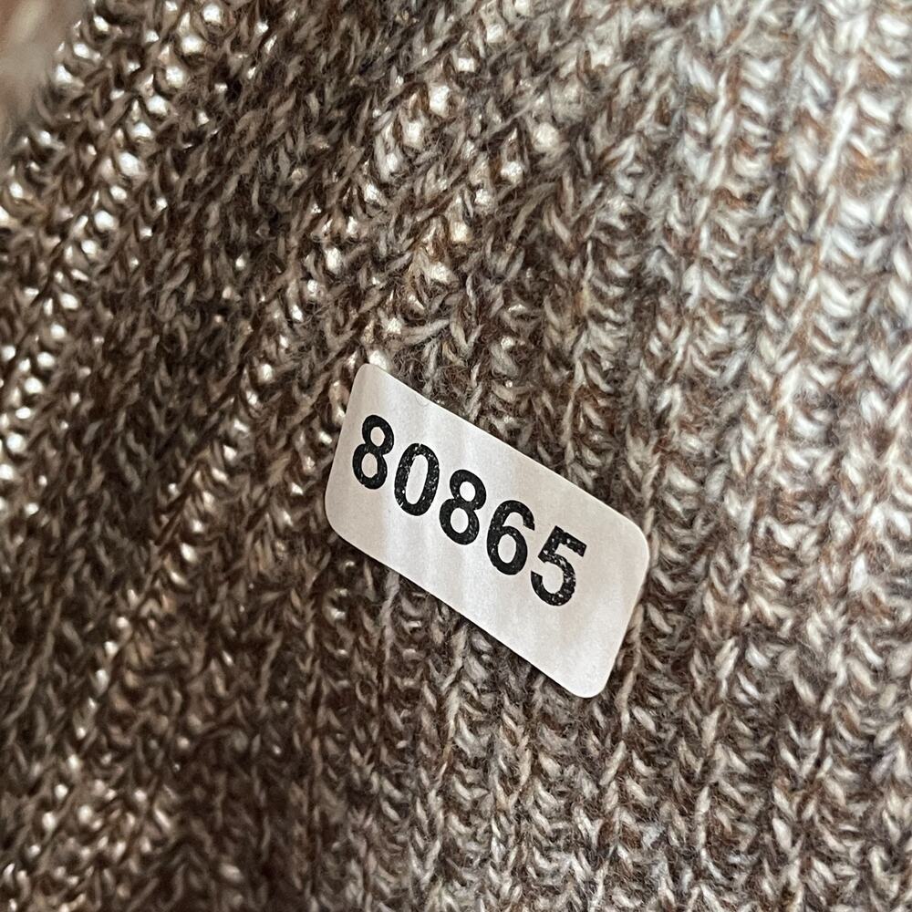 J.CREW Sweater Men S Rugged Merino Wool Blend Cardigan Ribbed Shawl Marled Brown - Picture 15 of 15